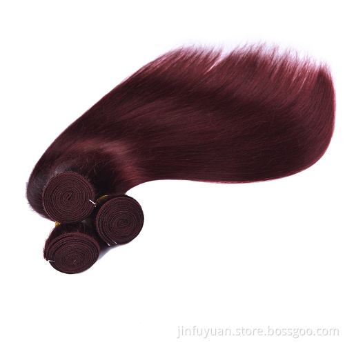 Brazilian Hair Red Color Bundles Straight Human Hair Weave Hair With Closure